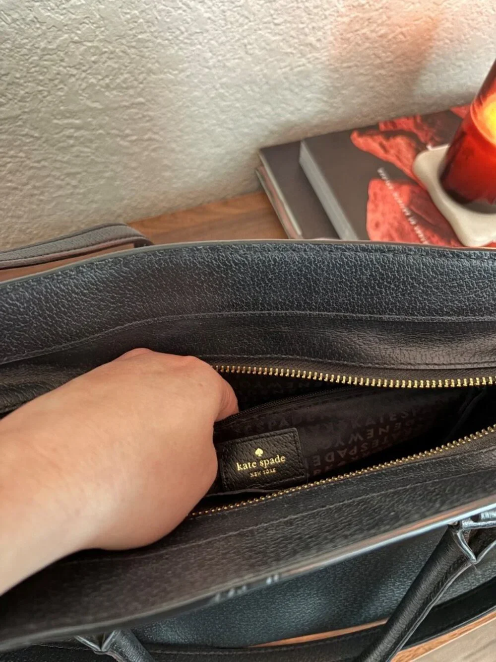 Kate Spade Grove Street Caley Tote in Black Leather